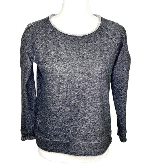 Rock & Republic Gray French Terry Zippered Long Sleeve Top Size Small - Picture 1 of 9